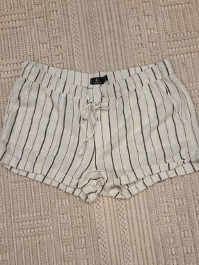Volcom Women's Cream Striped Drawstring Shorts